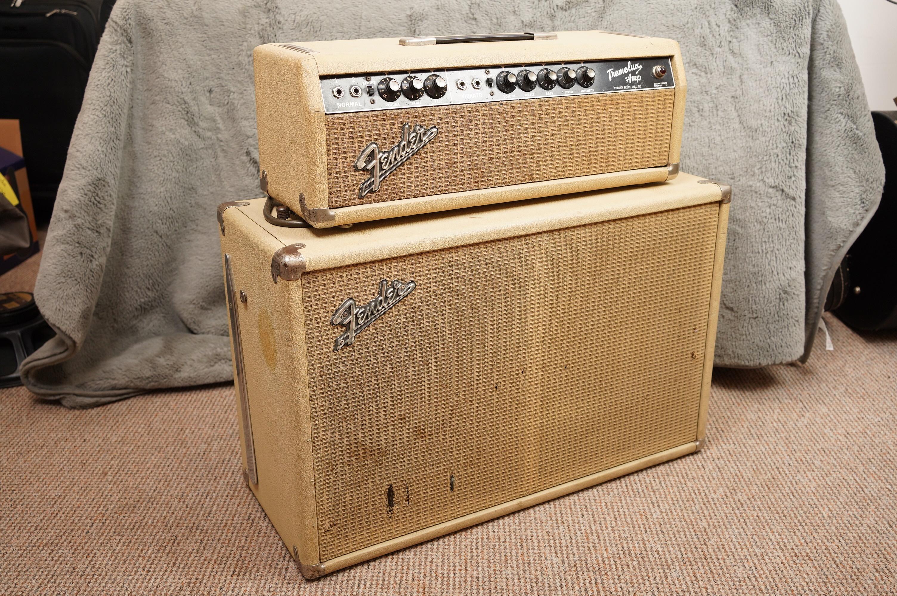 1963 Fender Tremolux Head + Cab, Blonde - Export version - Image 55