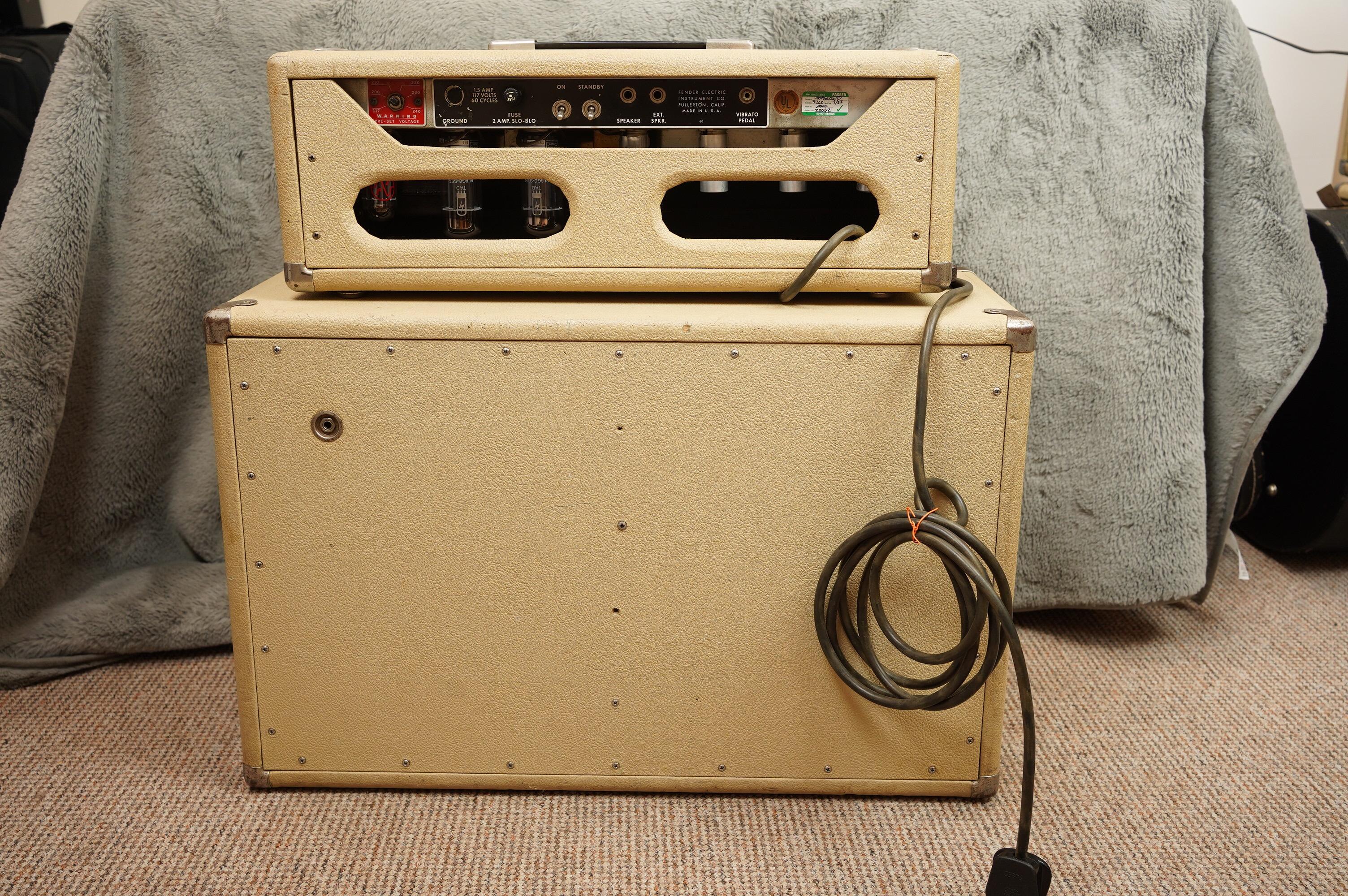 1963 Fender Tremolux Head + Cab, Blonde - Export version - Image 57
