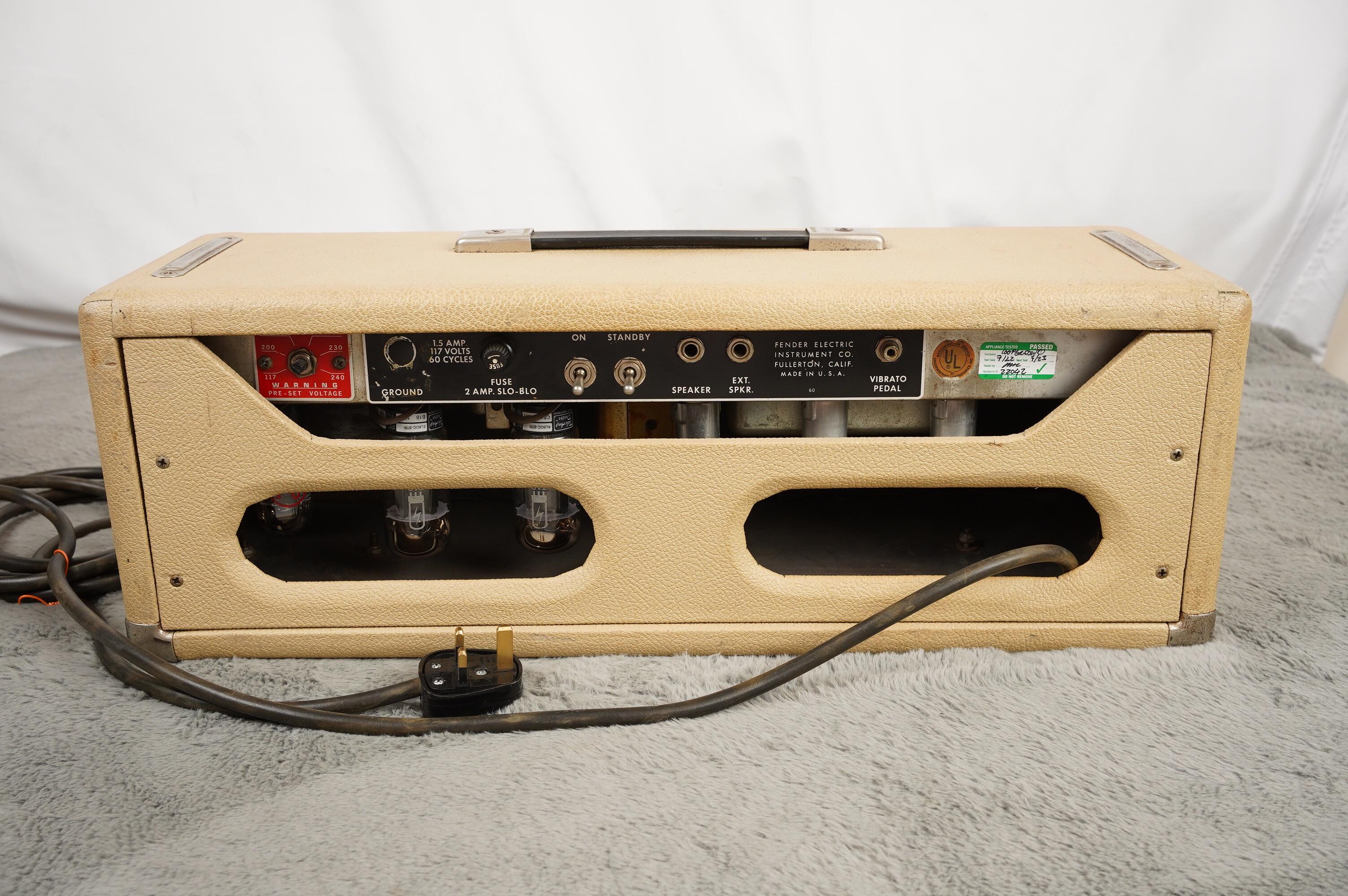 1963 Fender Tremolux Head + Cab, Blonde - Export version - Image 6