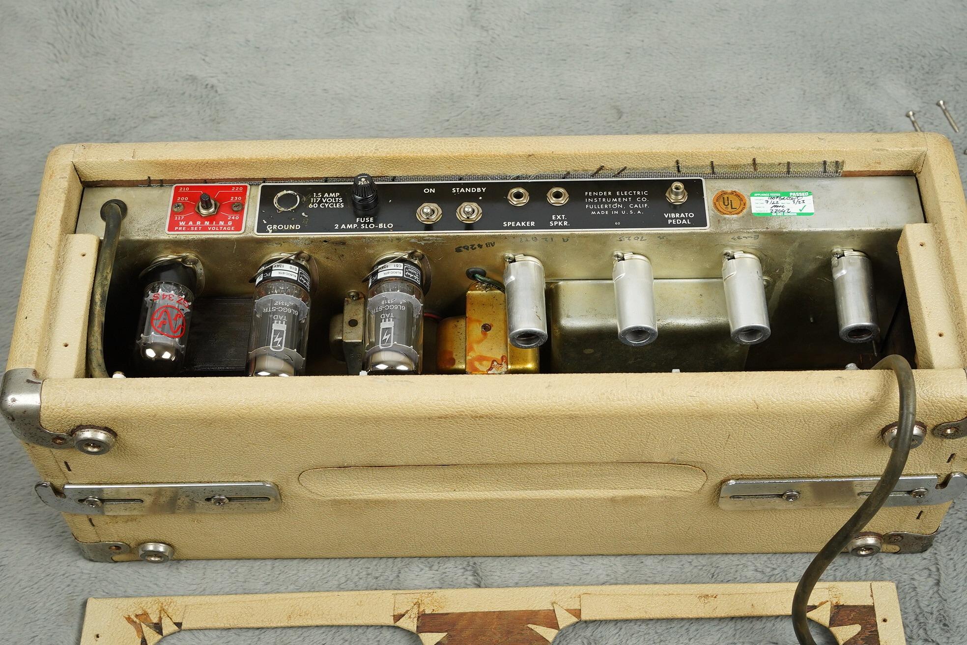 1963 Fender Tremolux Head + Cab, Blonde - Export version - Image 60