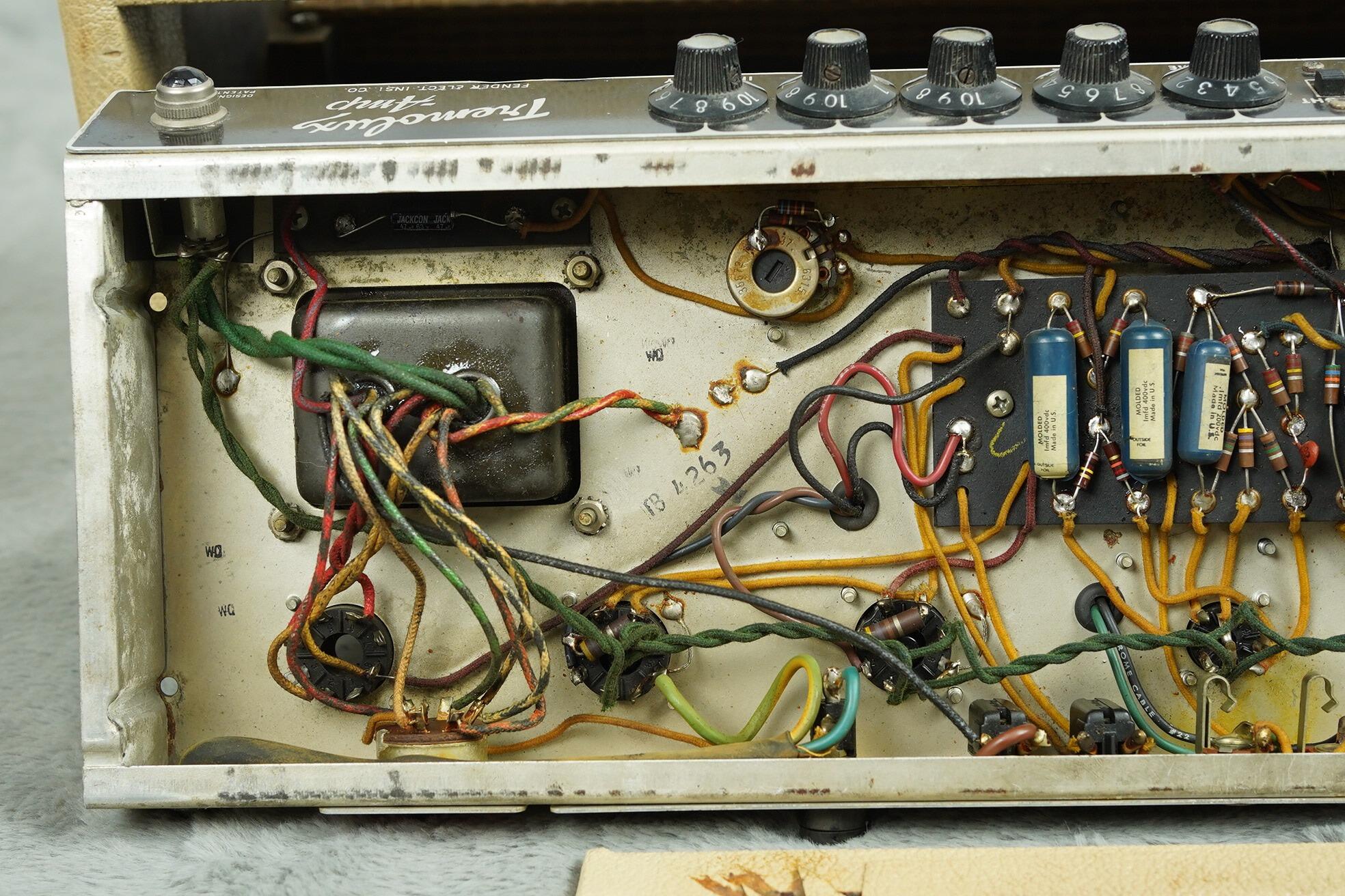 1963 Fender Tremolux Head + Cab, Blonde - Export version - Image 66