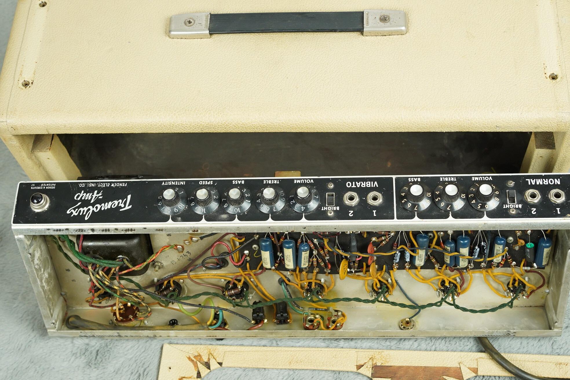 1963 Fender Tremolux Head + Cab, Blonde - Export version - Image 69