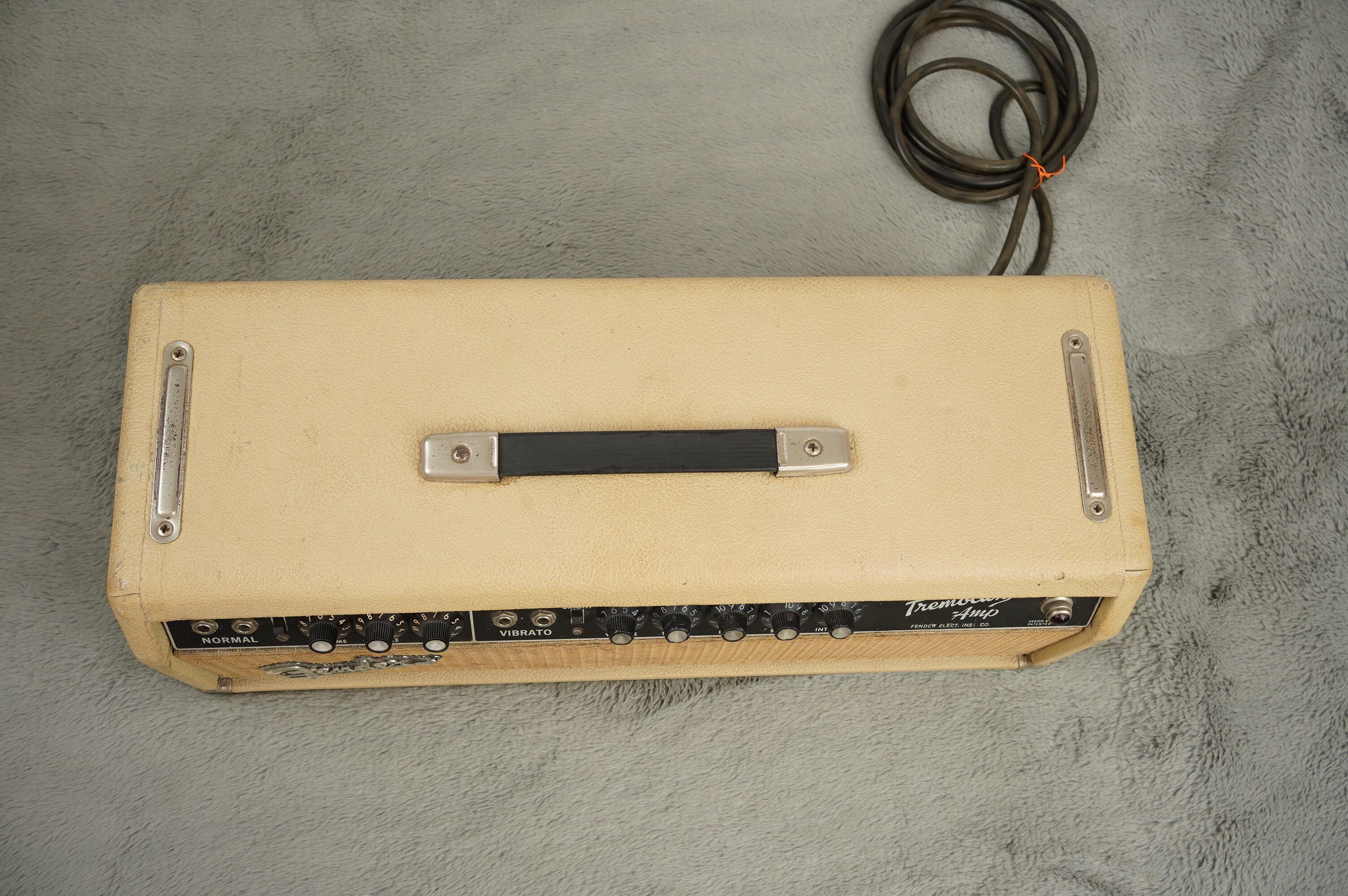 1963 Fender Tremolux Head + Cab, Blonde - Export version - Image 8