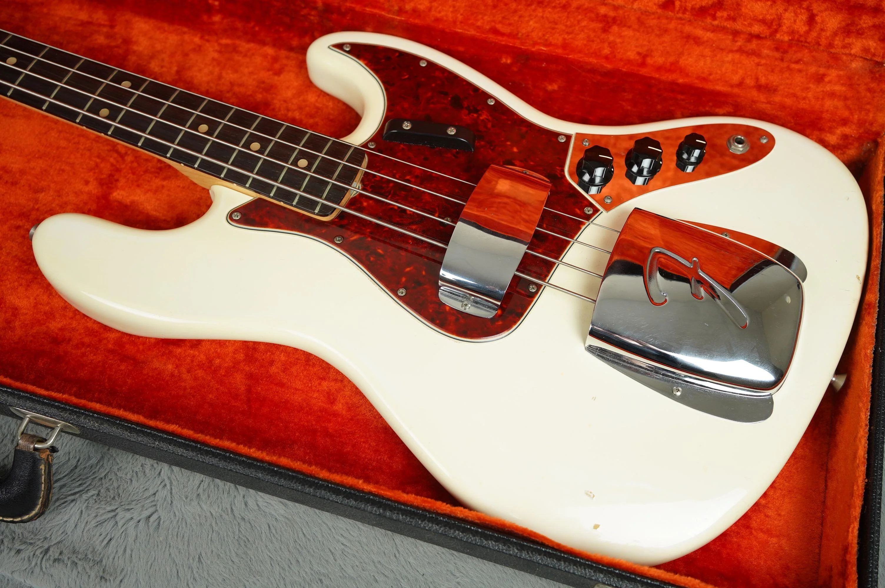 1964 Fender Jazz Bass Olympic White near MINT + OHSC - Image 6
