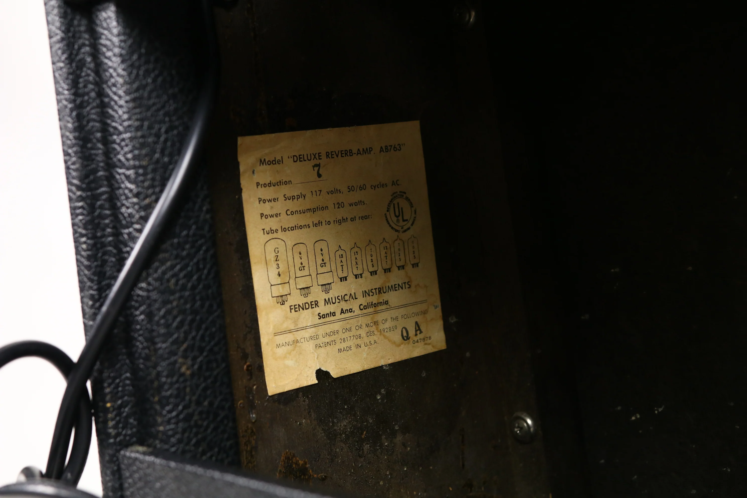 1967 Fender Deluxe Reverb, Black Panel - Image 10