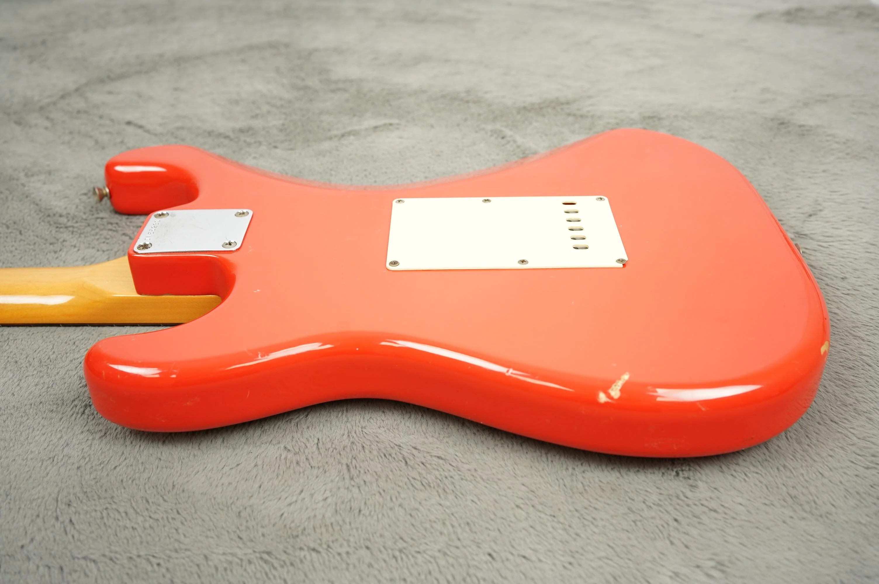 1983 Fender JV Squier Stratocaster, Fiesta Red + HSC - Image 21