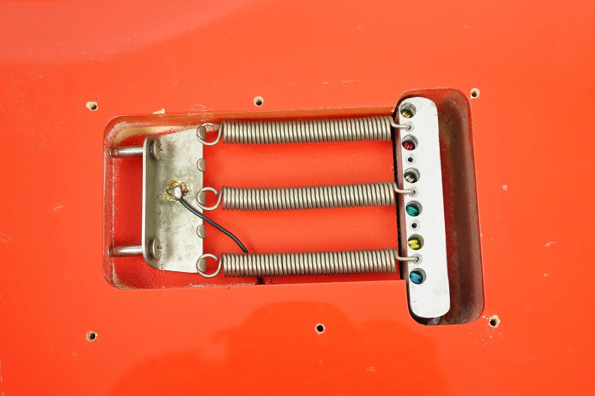 1983 Fender JV Squier Stratocaster, Fiesta Red + HSC - Image 34