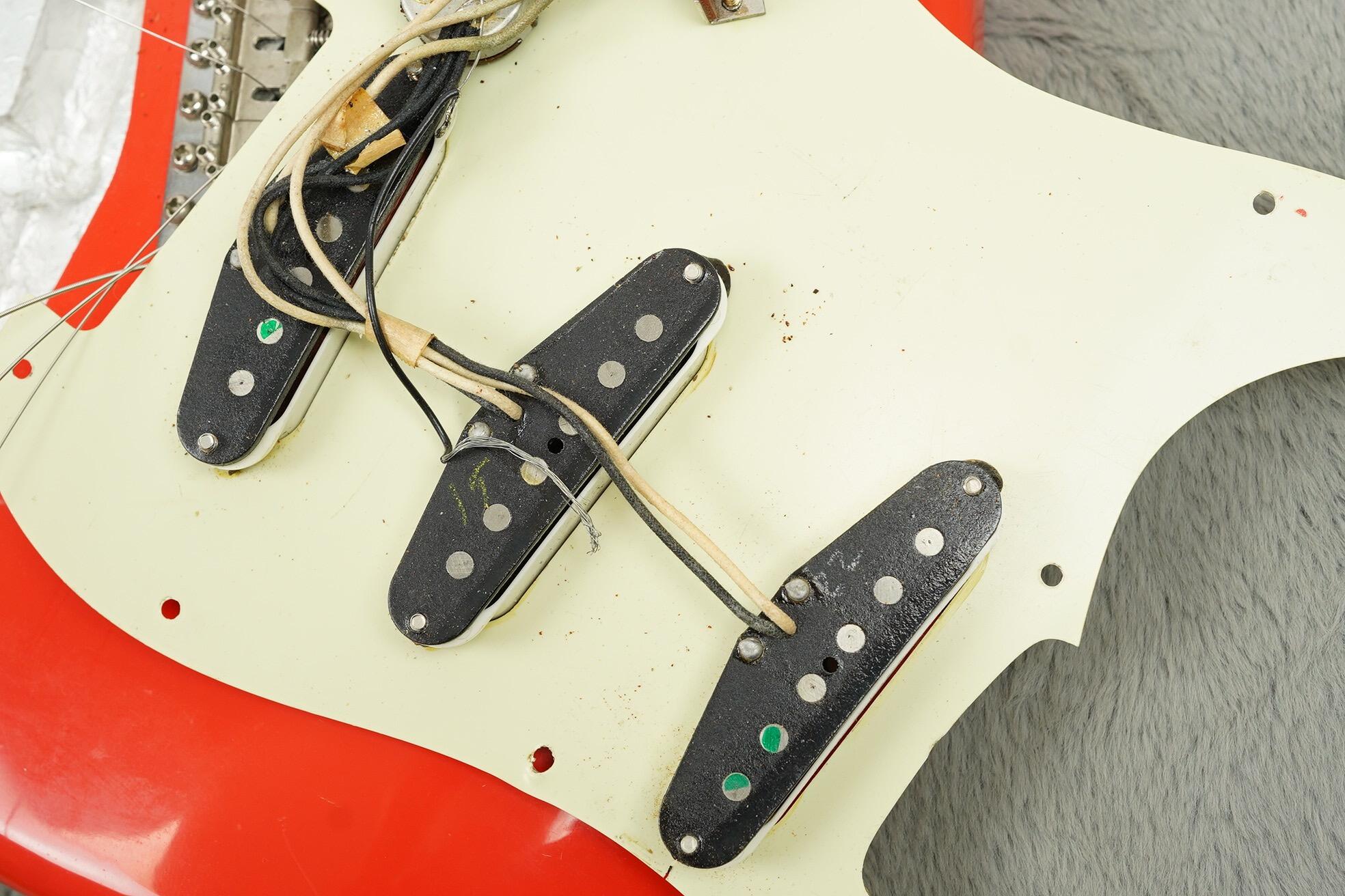 1983 Fender JV Squier Stratocaster, Fiesta Red + HSC - Image 40