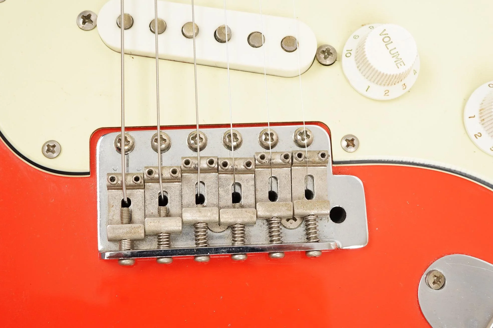 1983 Fender JV Squier Stratocaster, Fiesta Red + HSC - Image 5