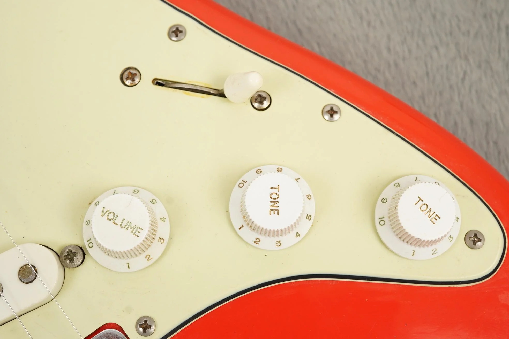 1983 Fender JV Squier Stratocaster, Fiesta Red + HSC - Image 7