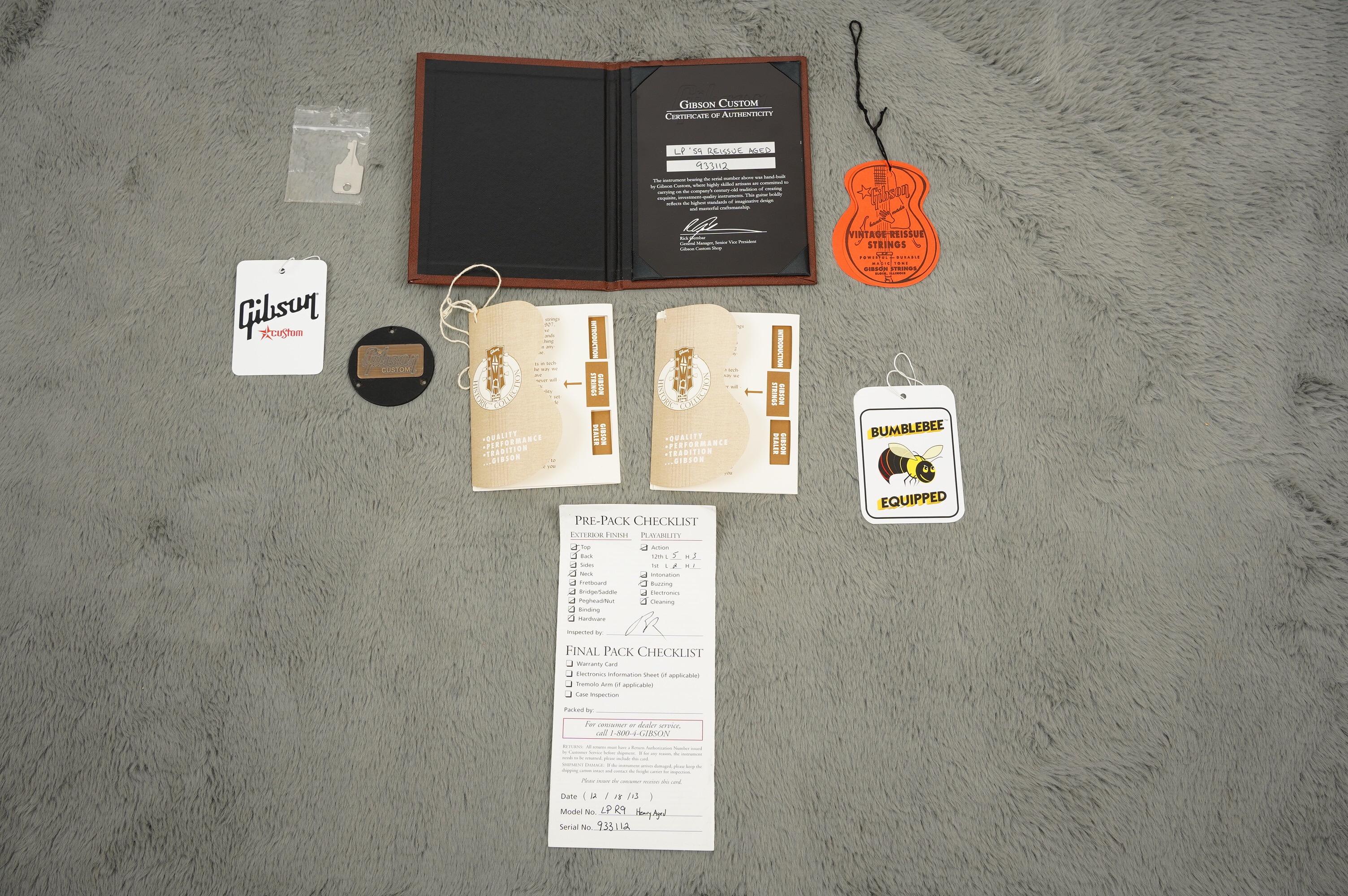 2013 Gibson '59 Reissue Les Paul Standard Heavy Aged, Tobacco Burst - Image 4