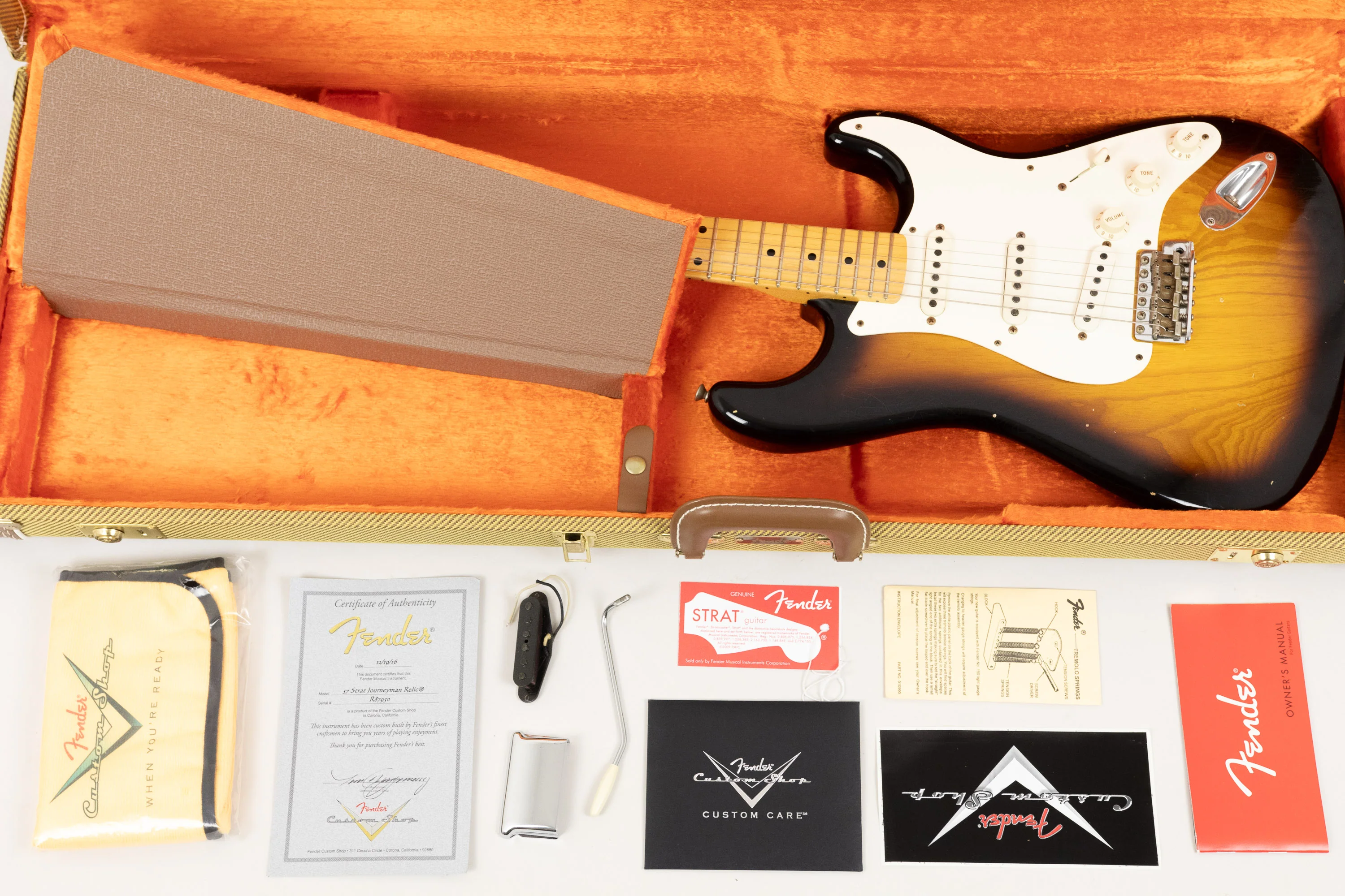 2016 Fender Custom Shop Stratocaster, Journeyman Relic, Sunburst - Image 7